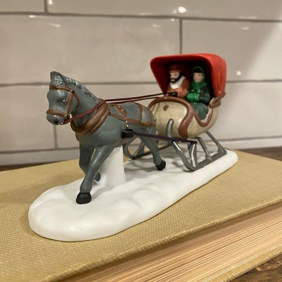 Department 56 One Horse Open Sleigh Heritage Village #5982-0 Accessory - Picture 1 of 10